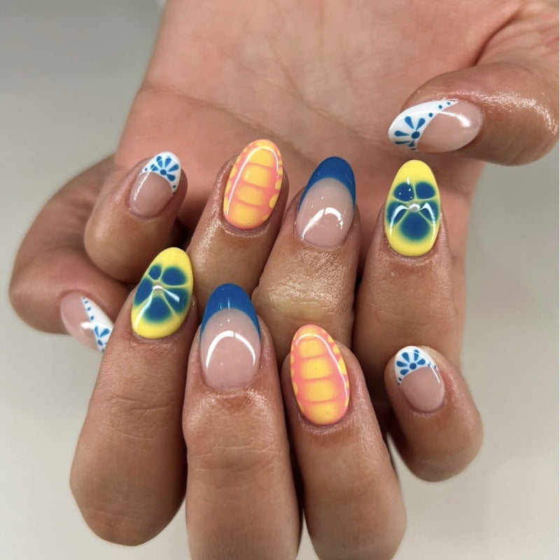 Artificial nail art with colorful summer design Kalsten