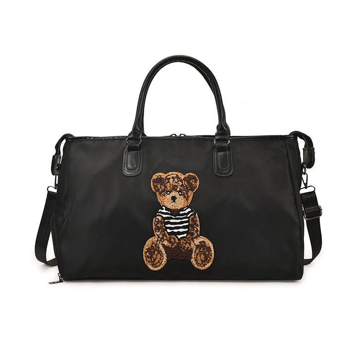 Cute Bear Embroidered Travel Duffle Bag Kalsten