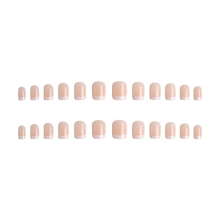 Artificial nail set with elegant French tips and natural shine Kalsten
