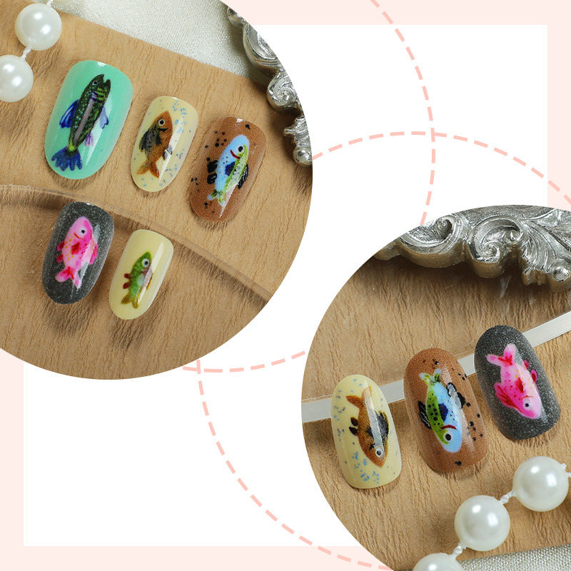 Creative nail art set with colorful animal designs Kalsten