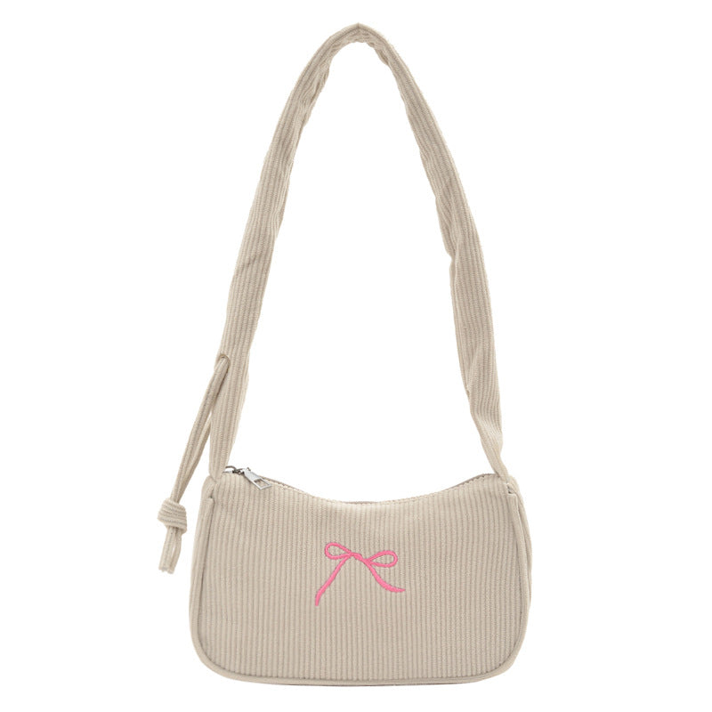 Stylish Corduroy Crossbody Bag