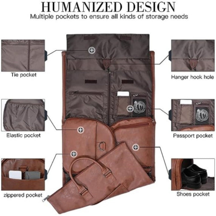 Premium Leather Weekender Duffle Bag Kalsten