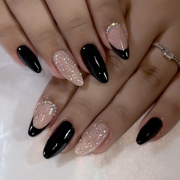 Stiletto Nail Art Set with Glitter and Glossy Finish Kalsten