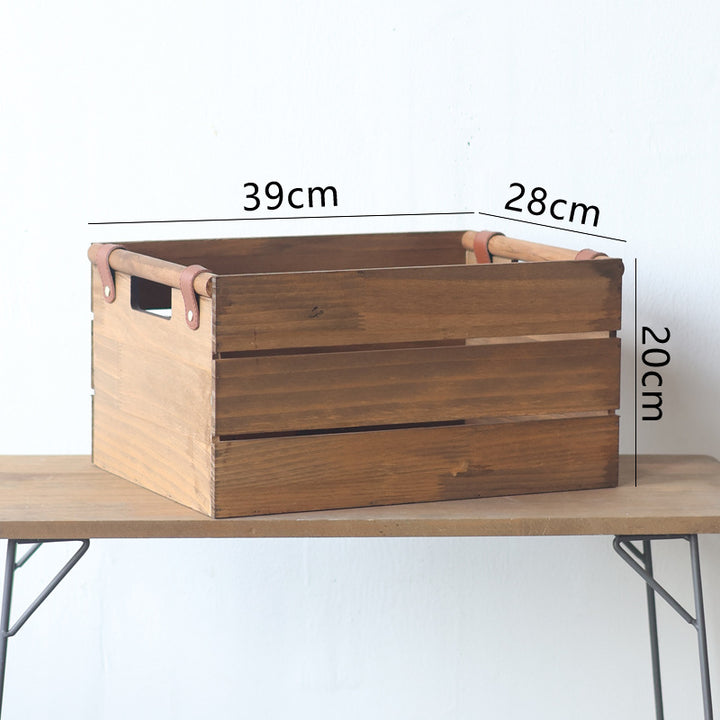 Robust storage basket made of wood Kalsten