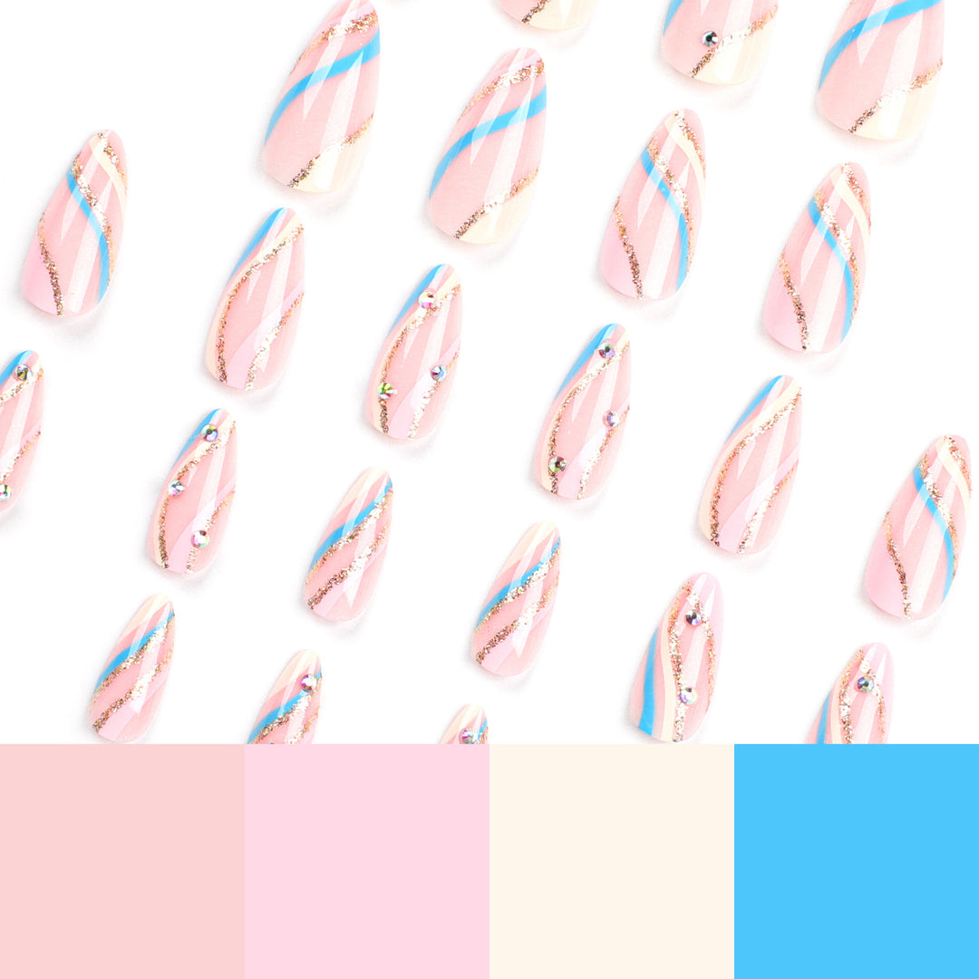 Artful Nail Art with Glitter and Gradient Colors Kalsten