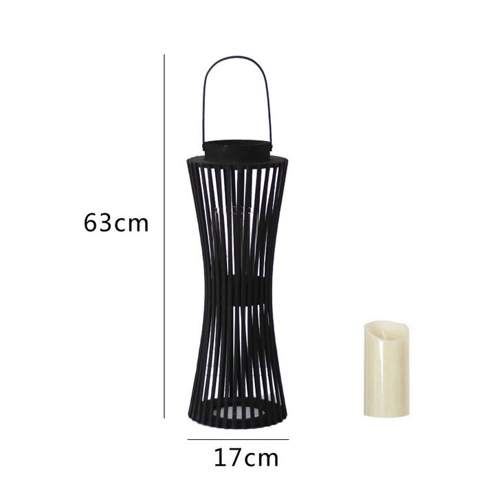 Elegant lantern made of woven wood Kalsten