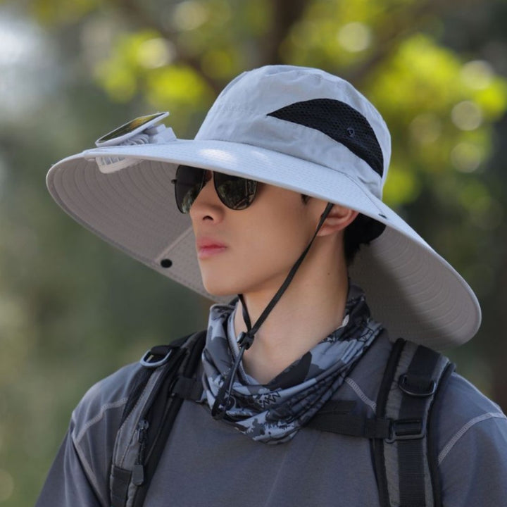 tactical fishing hat with wide brim, mesh ventilation and adjustable chin strap Kalsten