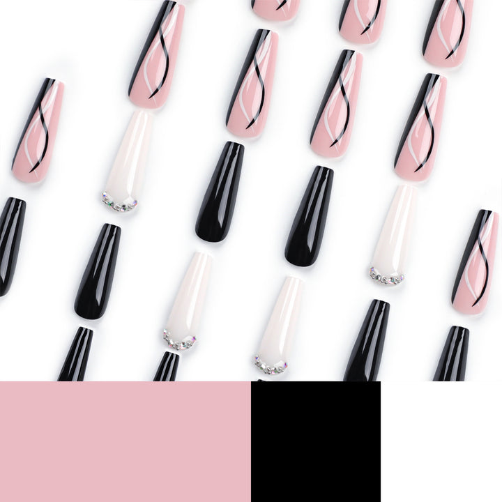 Artful acrylic nails with elegant design Kalsten