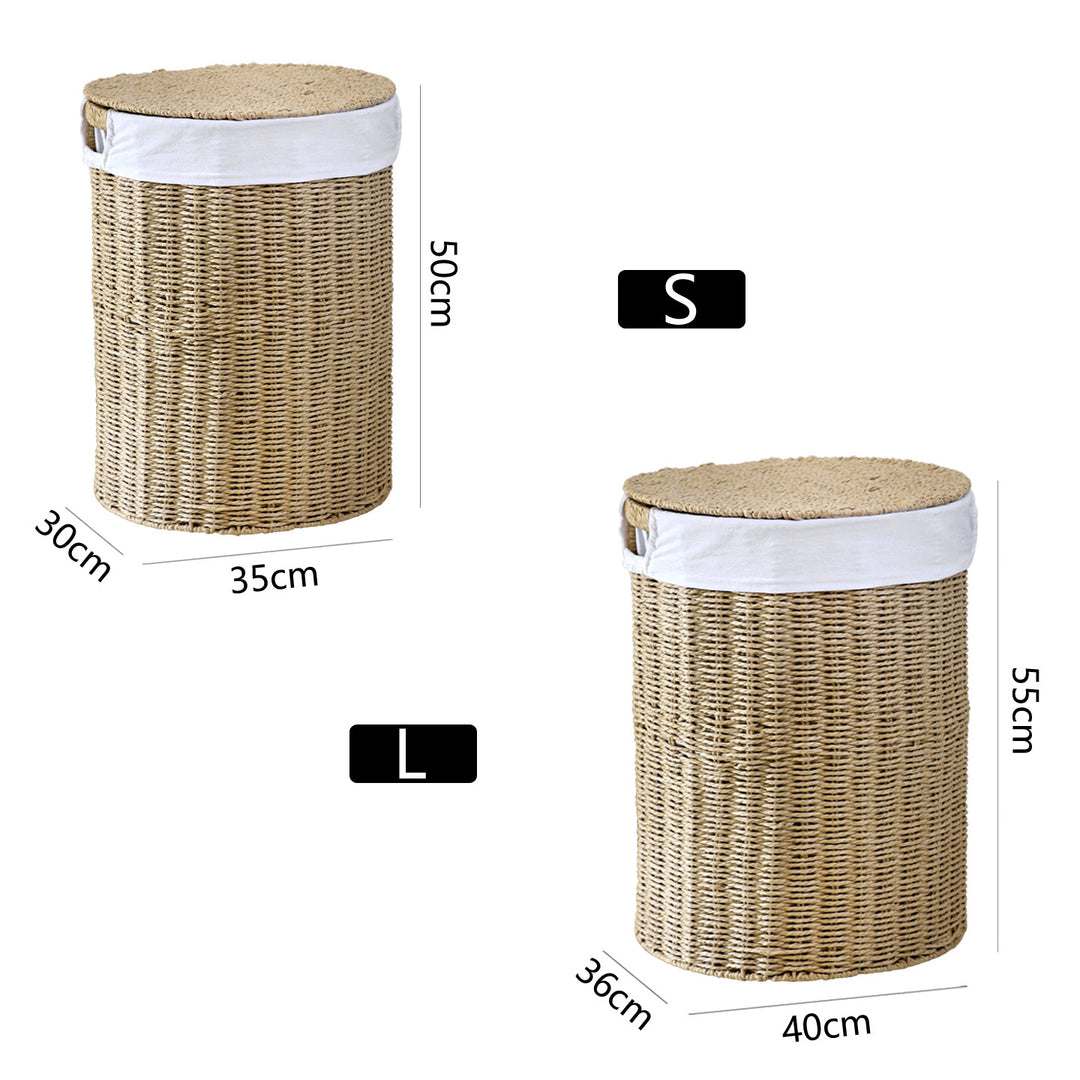 Rustic laundry basket made of woven material Kalsten