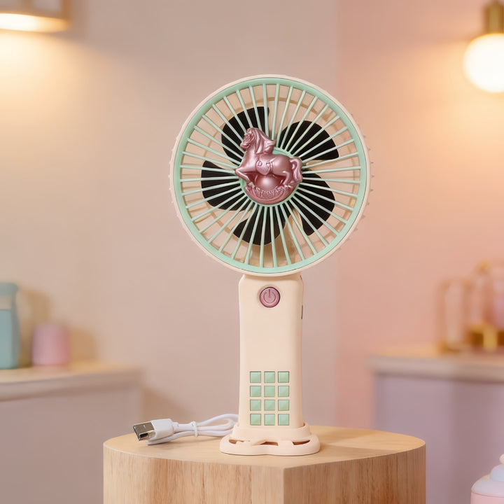 Portable handheld fan with nostalgic horse motif Kalsten