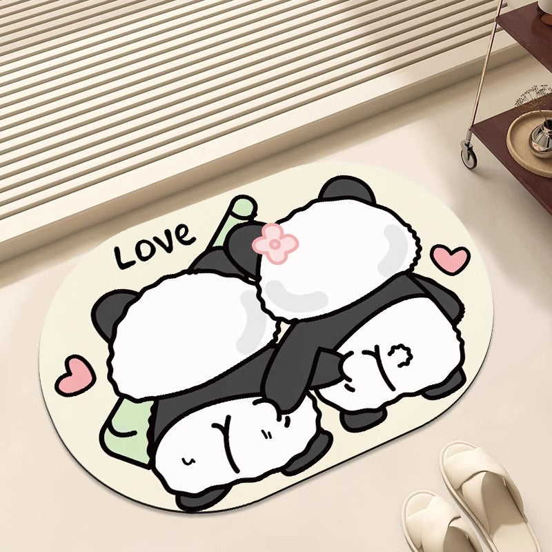 Cute Panda-Themed Area Mat
