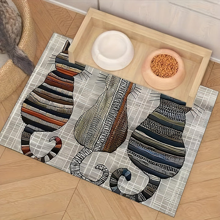 Plush Cartoon Shaped Cat Floor Bath Mat With Non Slip Backing And Memory Foam Padding
