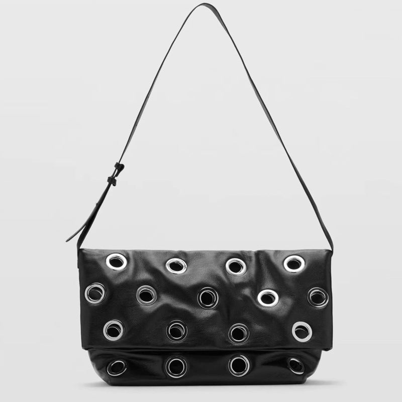 Grommet Accented Shoulder Bag