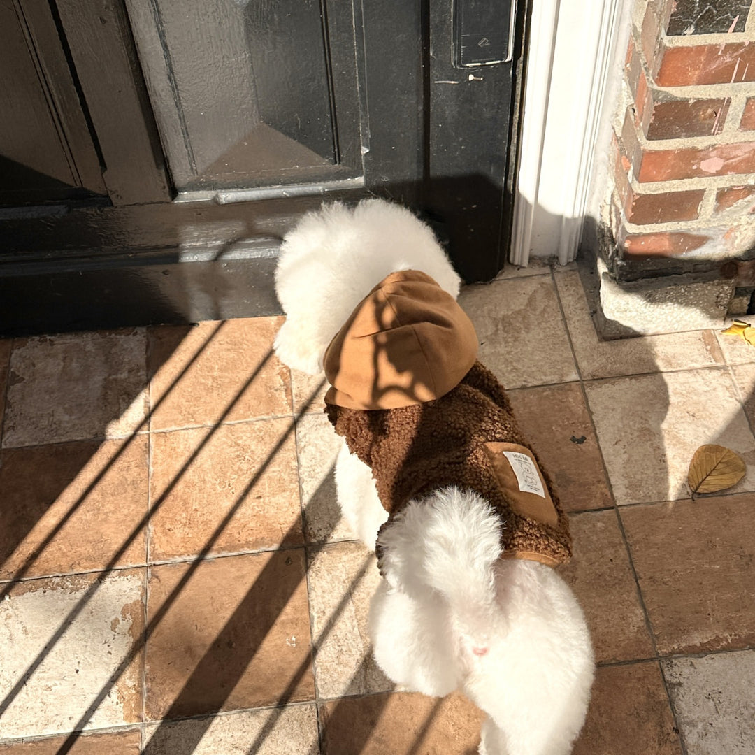 Hooded Sherpa-Lined Pet Coat