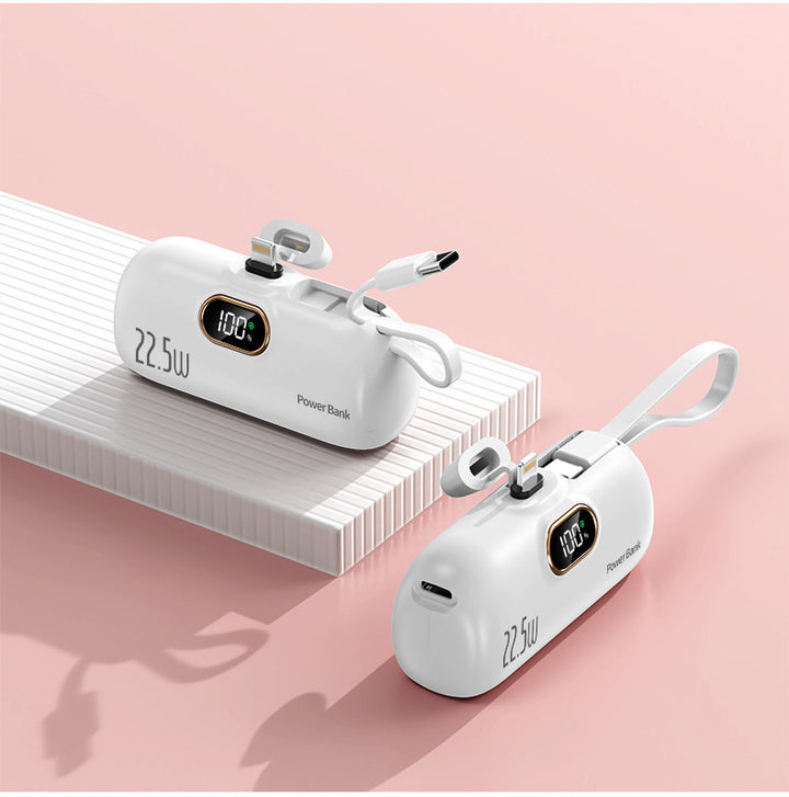 Portable power bank with innovative 22.5W fast charging function and integrated cable system Kalsten