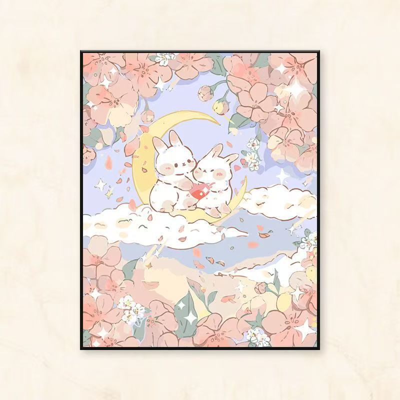 Whimsical Floral and Animal-Themed Canvas Art Print Kalsten