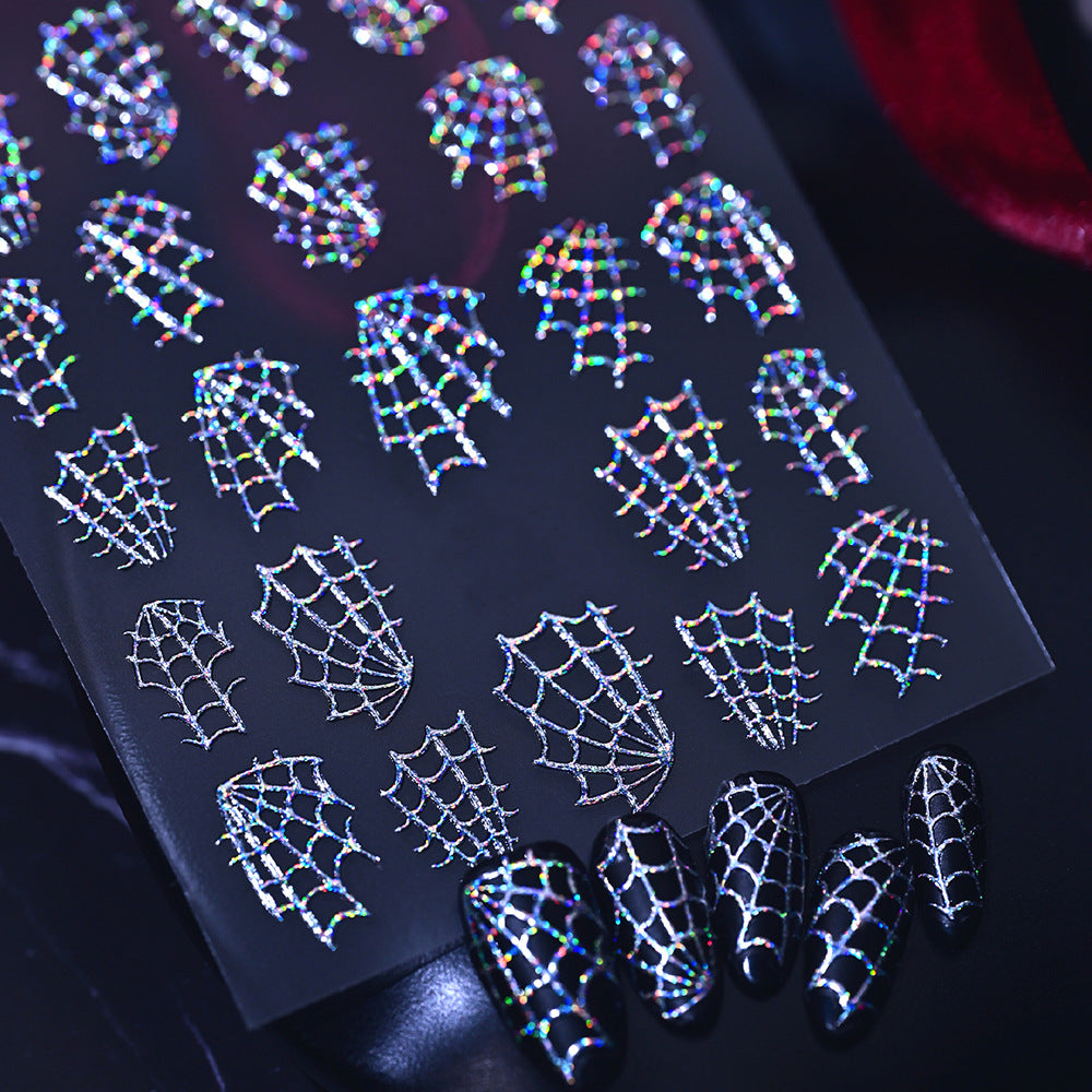 Shiny Spider Web Nail Art Decals