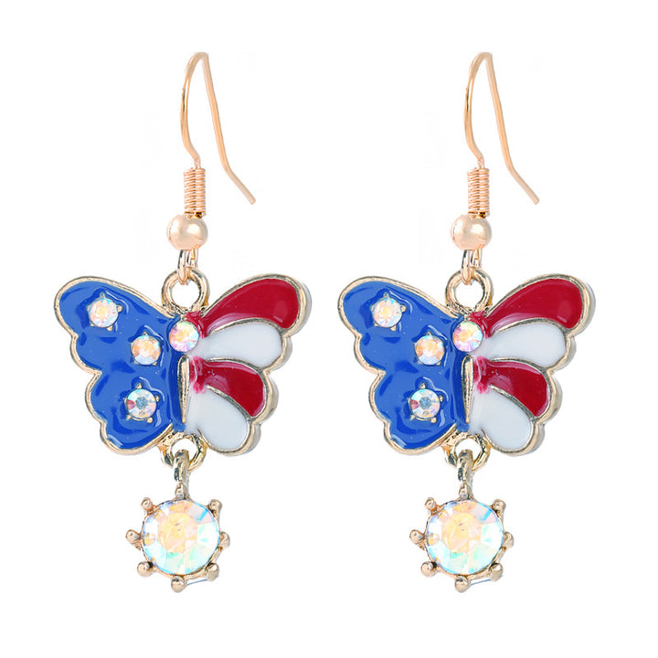 Women nan enamel horseshoe earrings with star motif and fishhook closure Kalsten