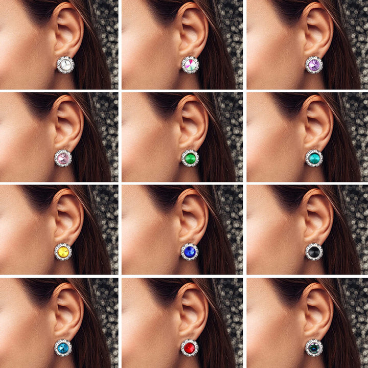 Elegant Round Crystal Stud Earrings Kalsten