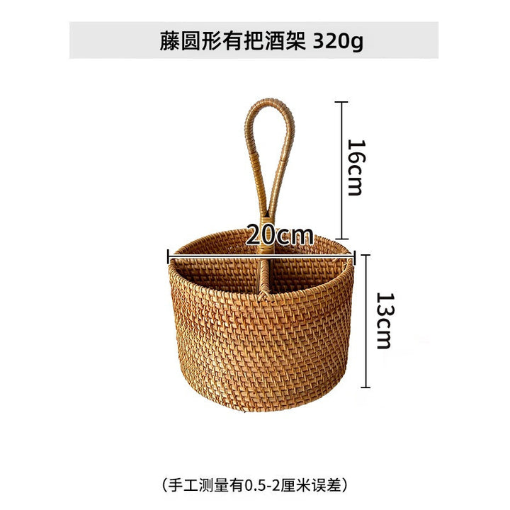 Women's round storage basket made of woven natural material Kalsten