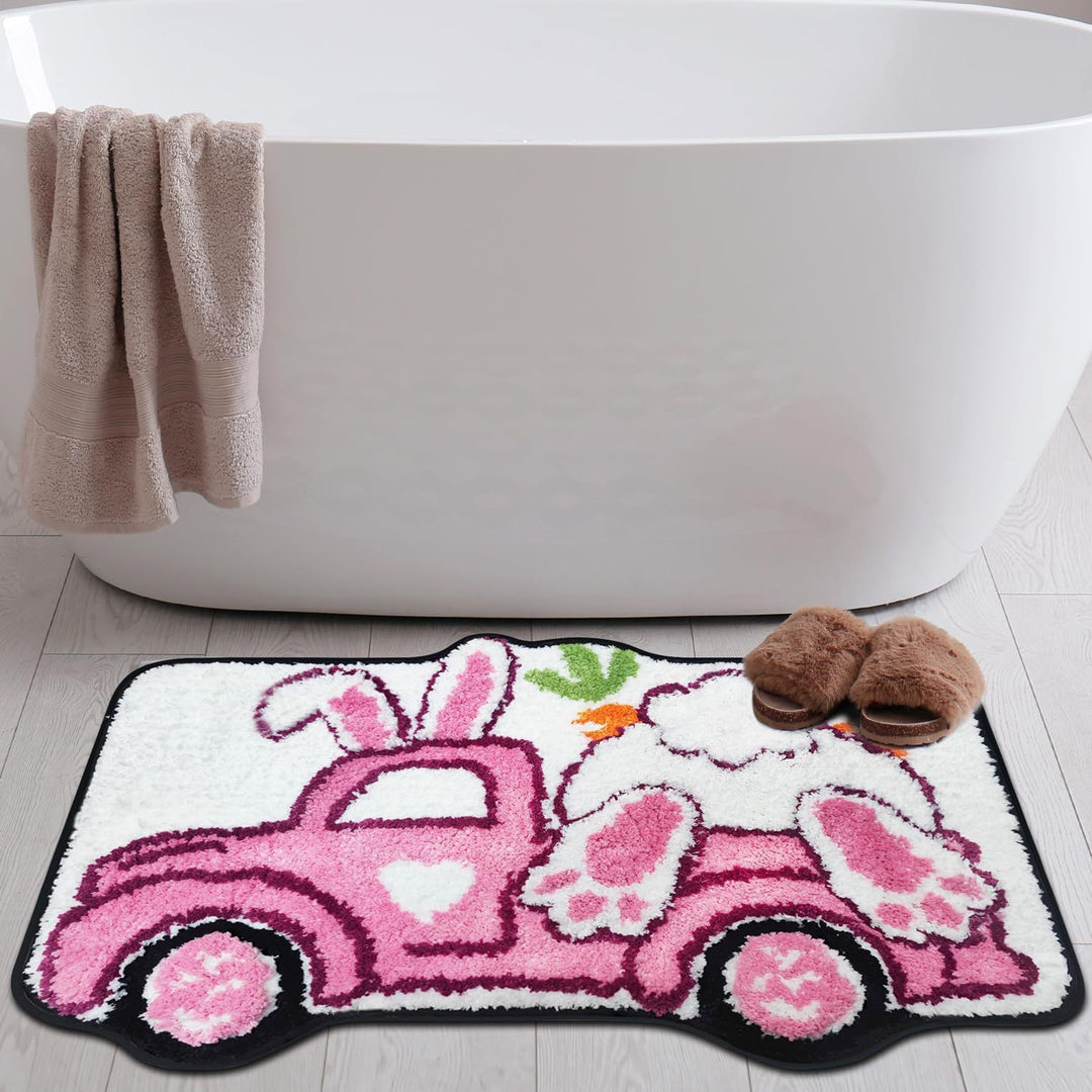 Playful Cartoon Vehicle Bath Mat