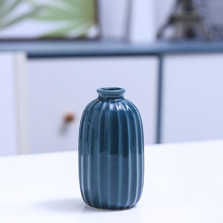 Ribbed Ceramic Bud Vase Kalsten