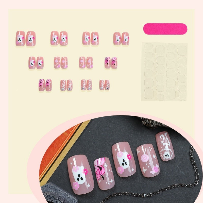 Acrylic nail set with creative animal and flower designs Kalsten