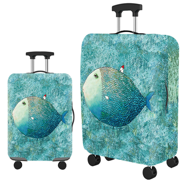 Vintage Travel-Themed Hard Shell Suitcase Kalsten