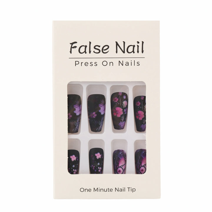 Artificial nails with floral and matte patterns Kalsten