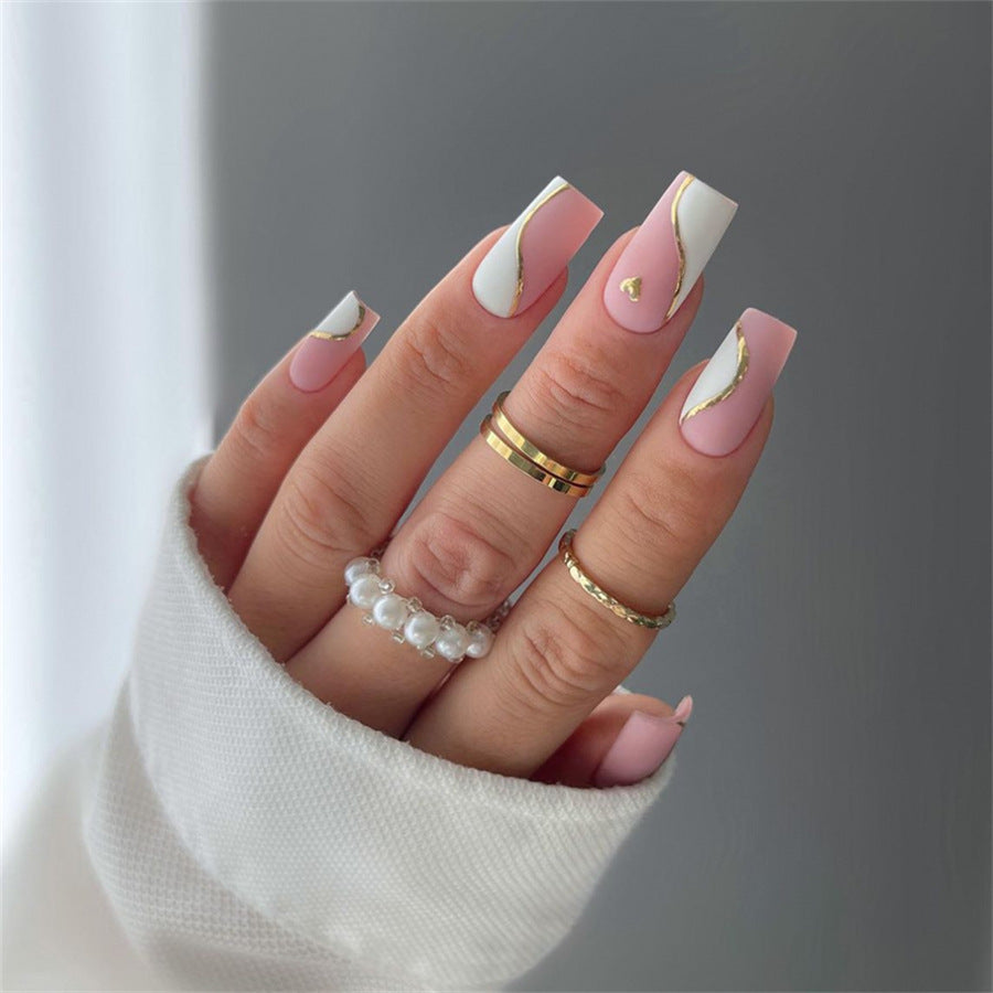 Elegant Heart-Designed Press-On Nail Tips Kalsten