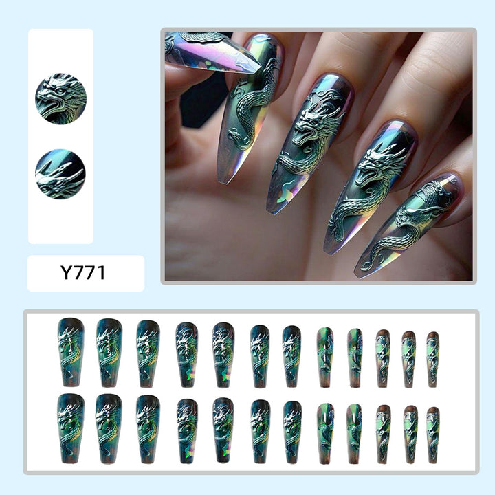 Artificial nails with 3D dragon design Kalsten