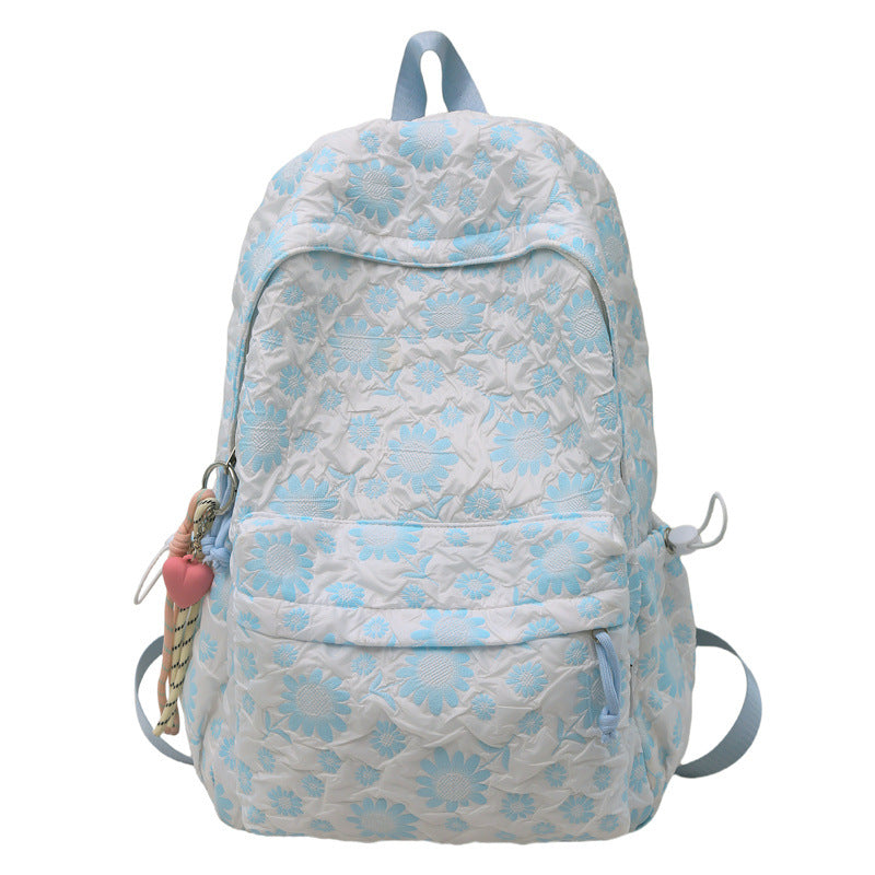 Floral Print Quilted Backpack