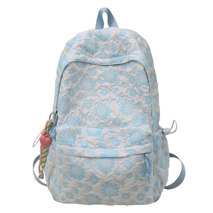 Floral Print Quilted Backpack