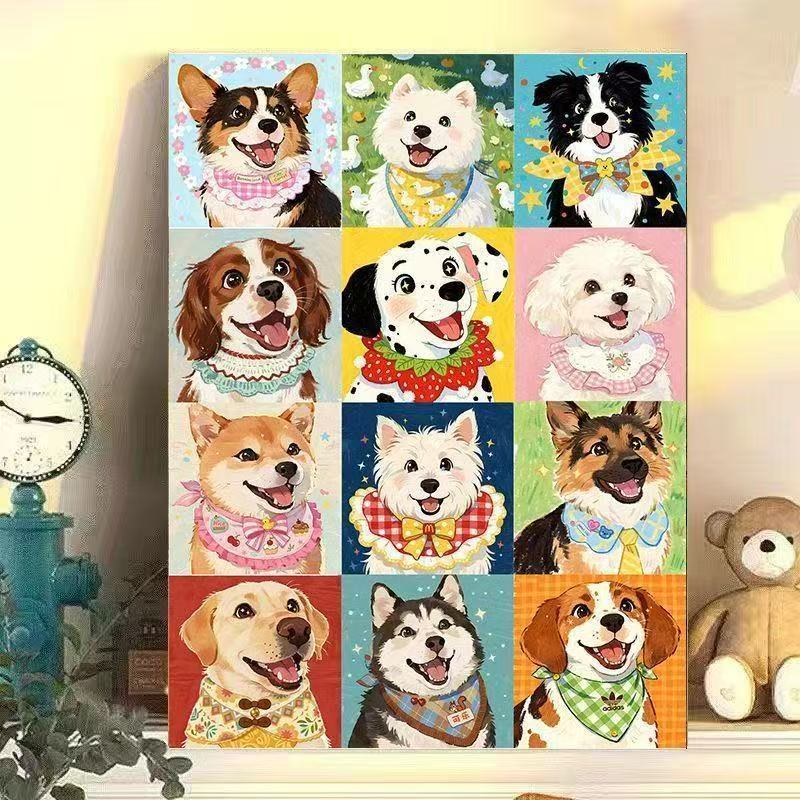 Whimsical Dog Portrait Wall Art Kalsten