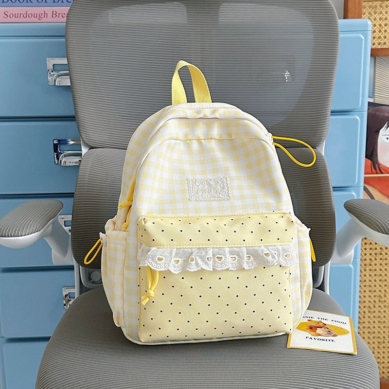 Cute Checkered Pattern Backpack Kalsten