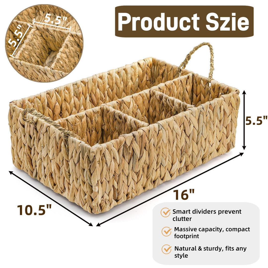 Woven Seagrass Organizer Basket Kalsten