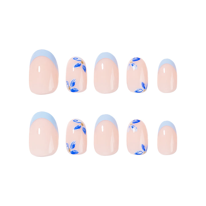 Artistic acrylic nails with elegant flower design Kalsten