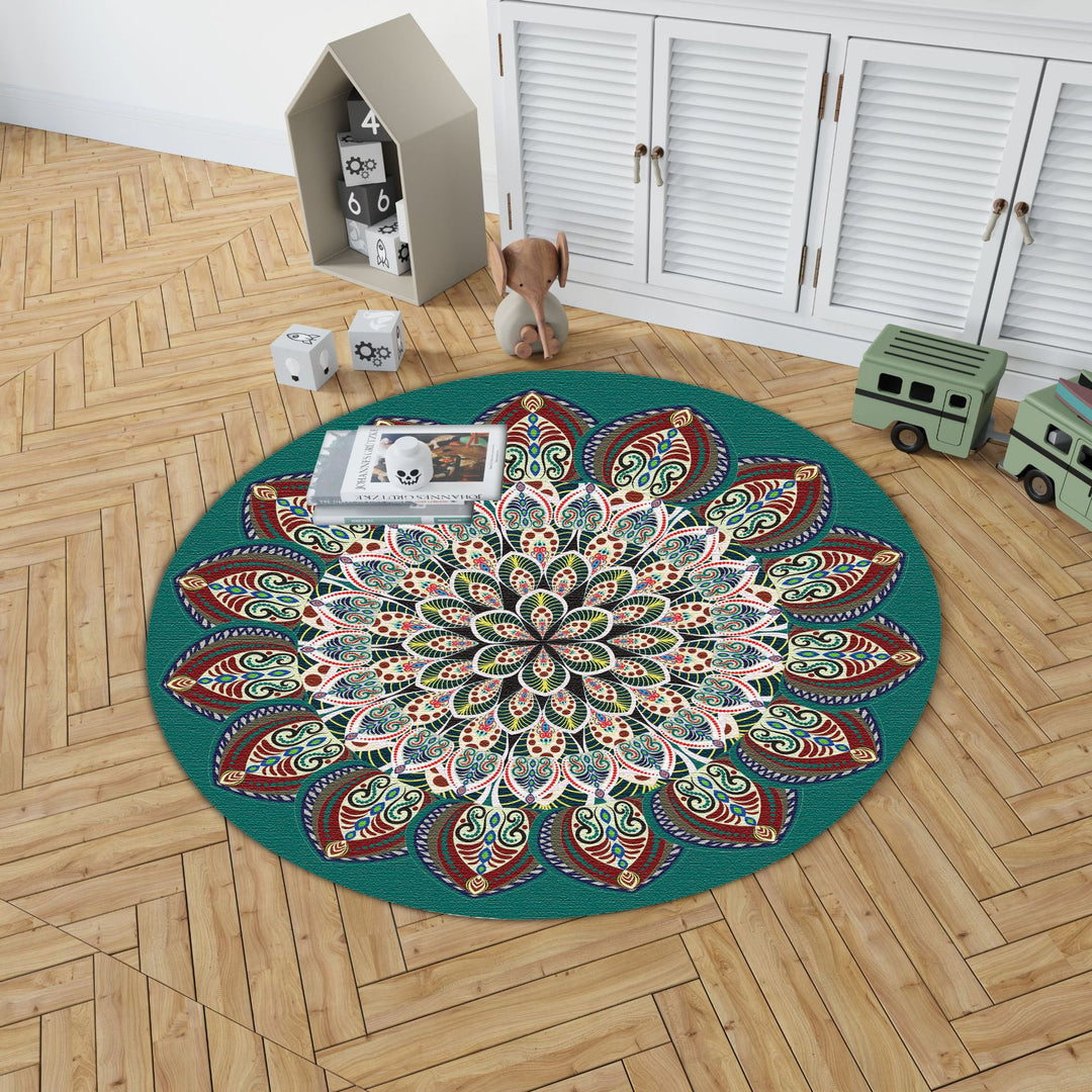 Mandala Print Round Area Rug Kalsten