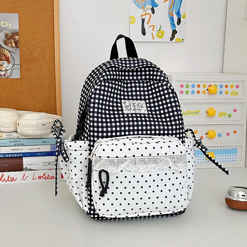 Stylish Gingham Pattern Backpack Kalsten