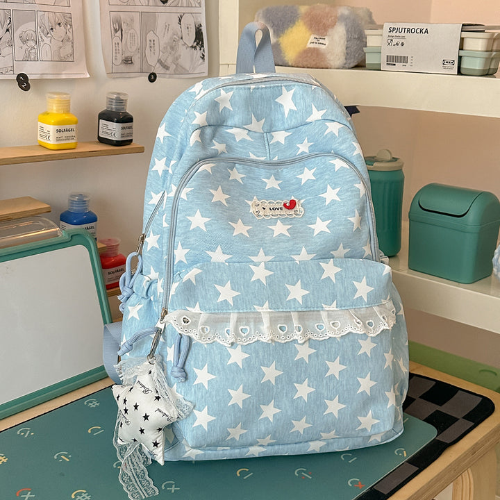 Trendy Star-Print School Backpack Kalsten