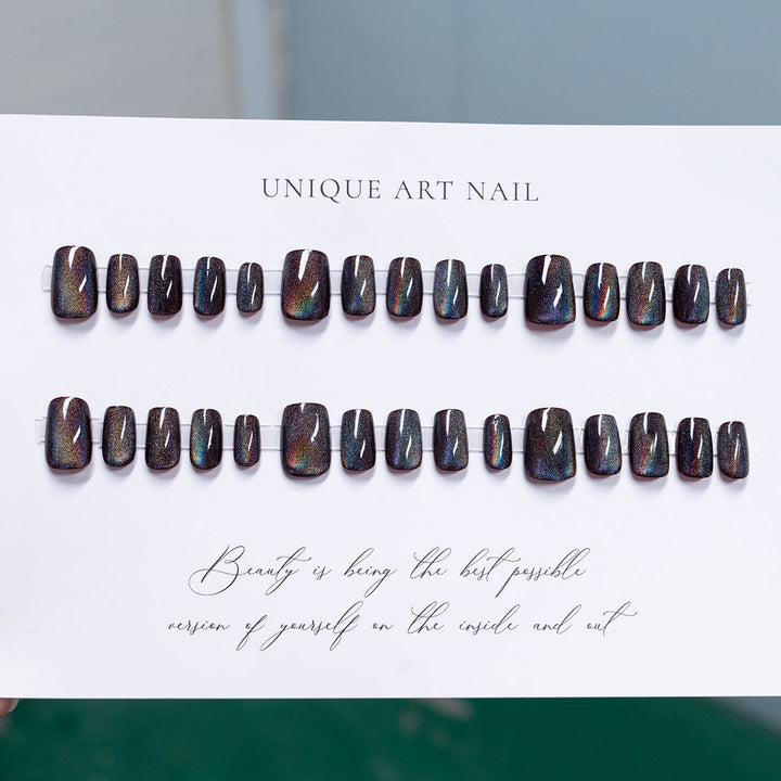 Iridescent Glitter Press-On Nails