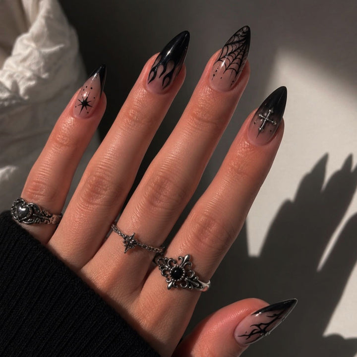 Creative Nail Art Set with Halloween Motif and Delicate Designs Kalsten