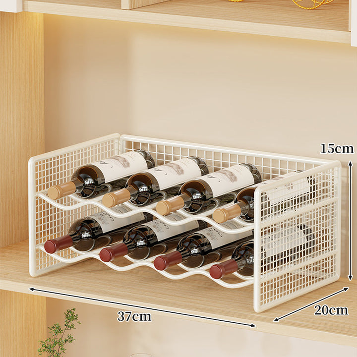 Compact Countertop Metal Wire Wine Bottle Organizer