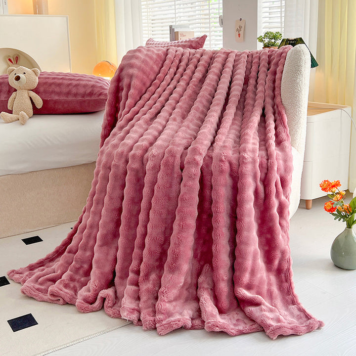 Women Plush Bedspread with Textured Design Kalsten