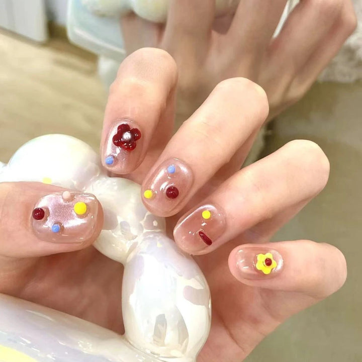 Artificial nails with elegant ombre effect and glitter coating Kalsten