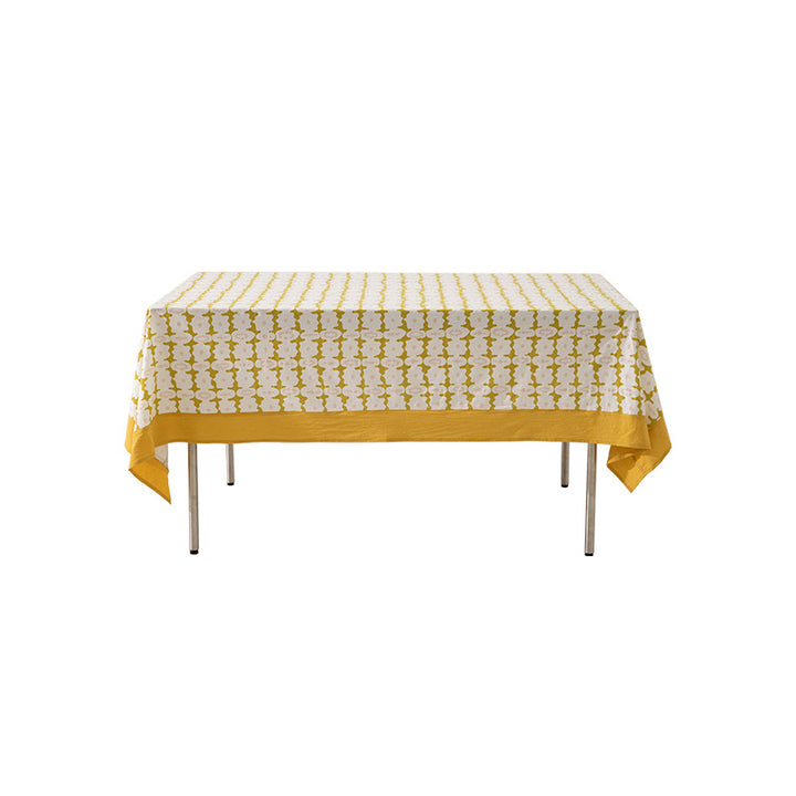 Cotton tablecloth with graphic all-over pattern and contrasting hem edge Kalsten