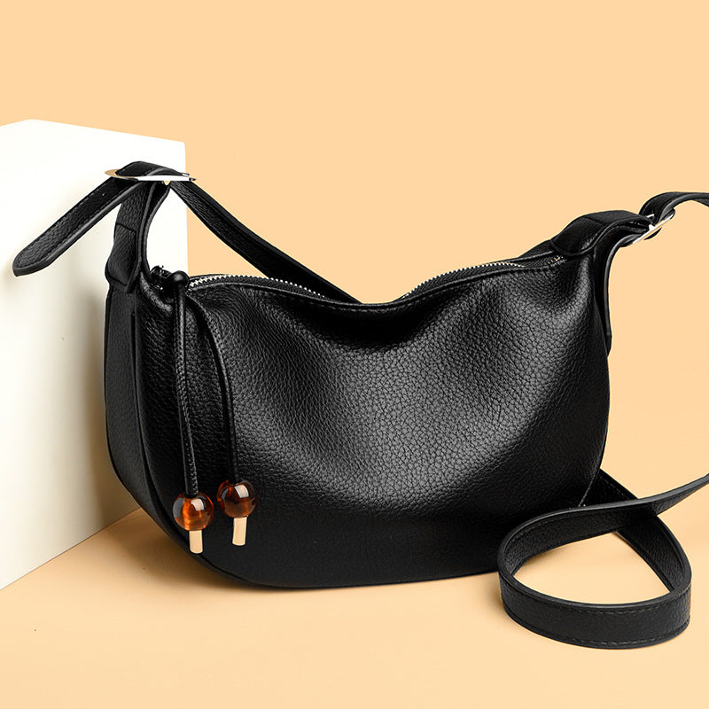 Casual Textured Leather Sling Bag Kalsten