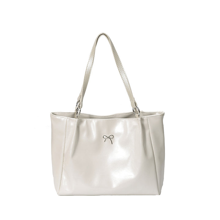 Glossy Vegan Leather Tote Bag