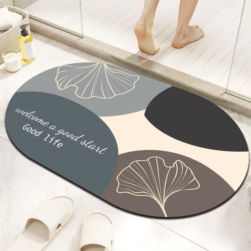 Elegant Marble-Themed Bath Mat Kalsten