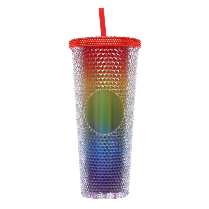 Ladies High-Quality Glitter Drinking Cup with Leak-Proof Lid and Integrated Straw Kalsten